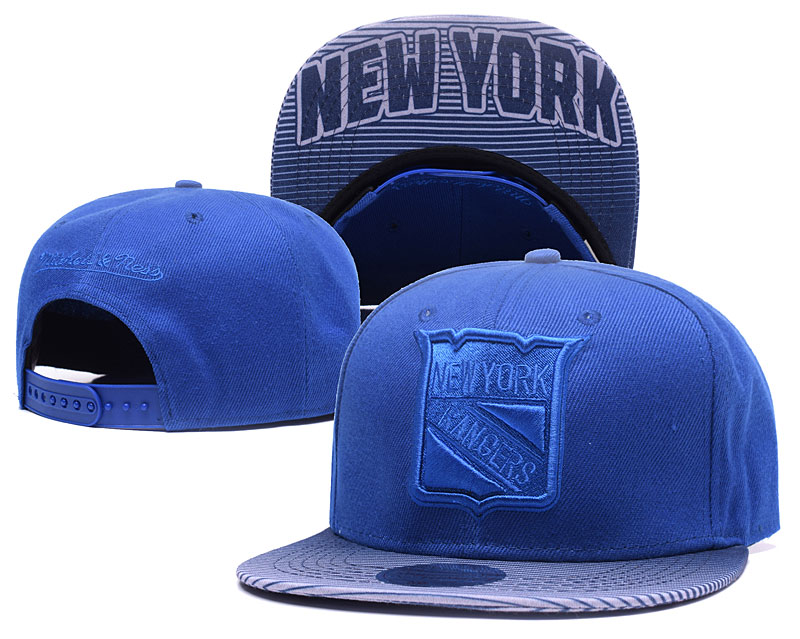 Rangers Team Logo Blue Mitchell & Ness Adjustable Hat GS