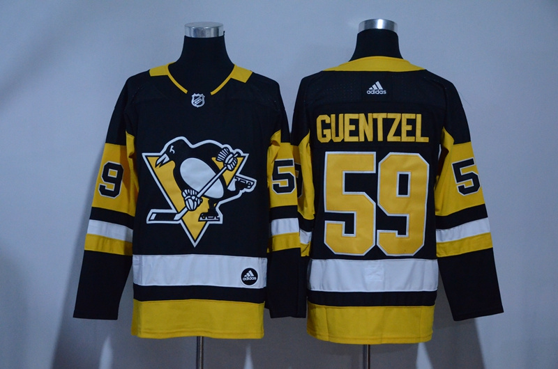 Penguins 59 Jake Guentzel Black Adidas Jersey