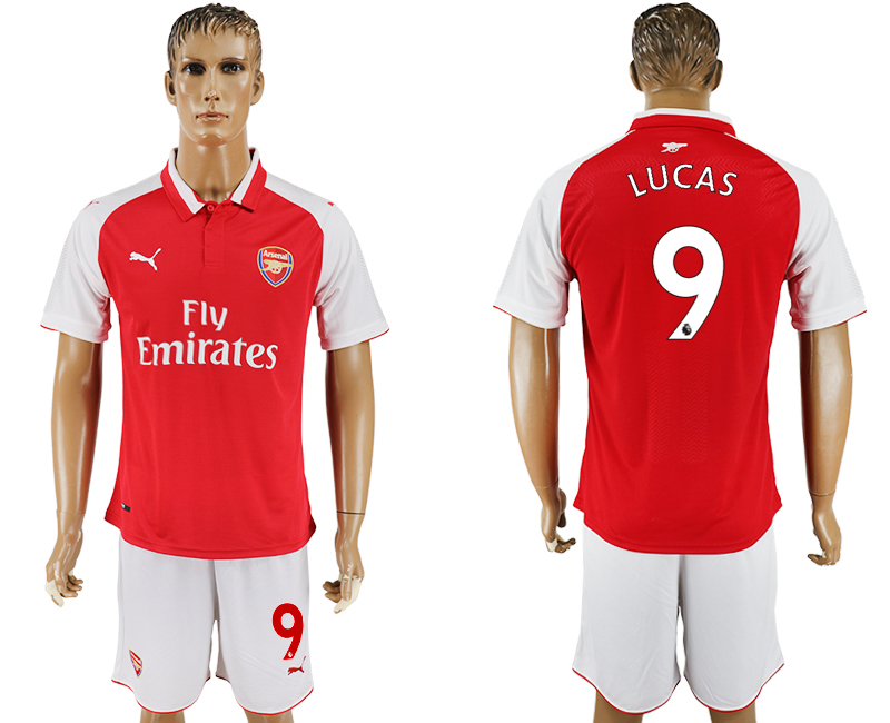 2017-18 Arsenal 9 LUCAS Home Soccer Jersey