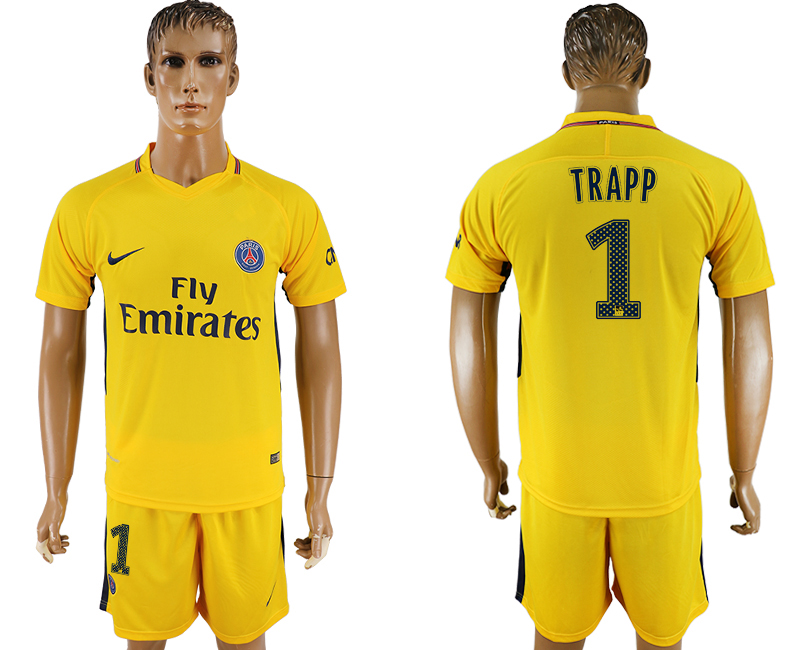 2017-18 Paris Saint-Germain 1 TRAPP Away Soccer Jersey