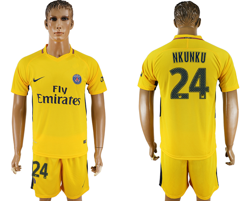 2017-18 Paris Saint-Germain 24 NKUNKU Away Soccer Jersey