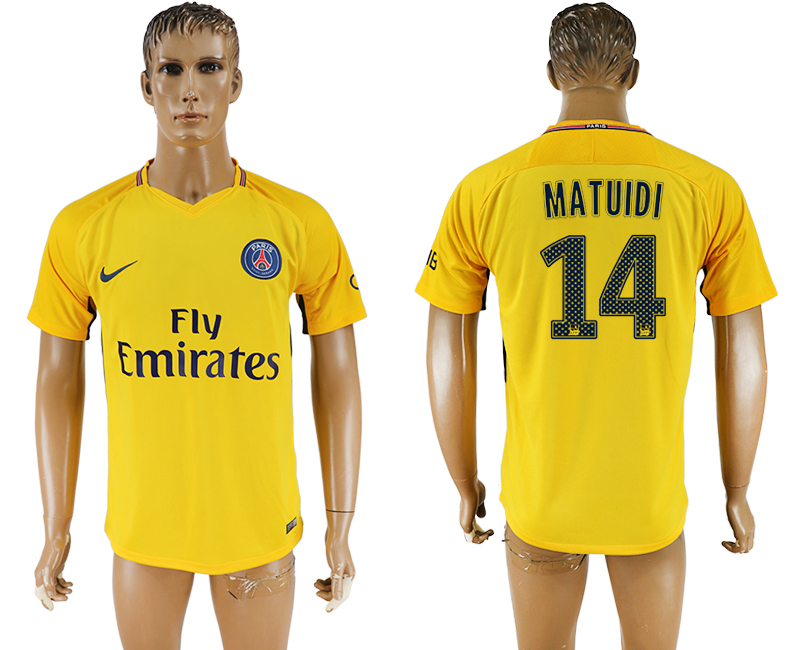 2017-18 Paris Saint-Germain 14 MATUIDI Away Thailand Soccer Jersey 2017-18 Paris Saint-Germain 14 MATUIDI Away Thailand Soccer Jersey