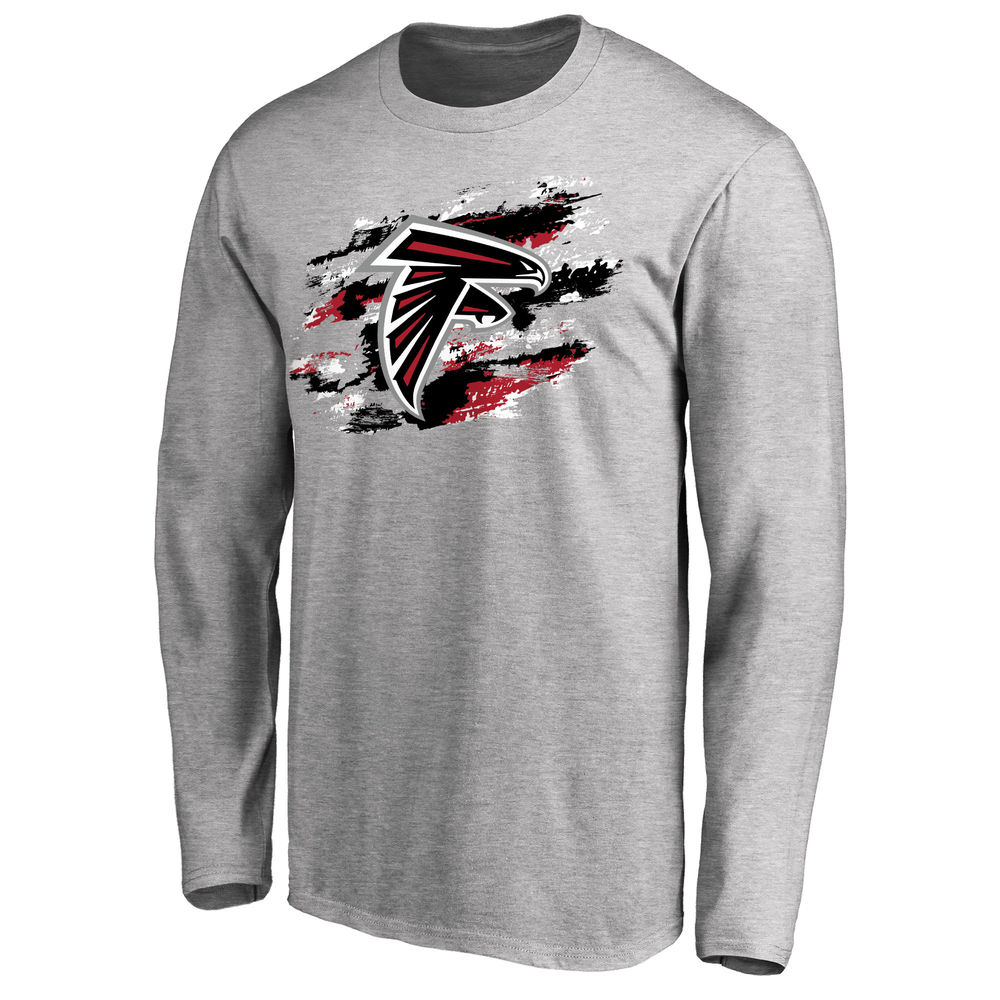 Men's Atlanta Falcons NFL Pro Line Ash True Colors Long Sleeve T-Shirt