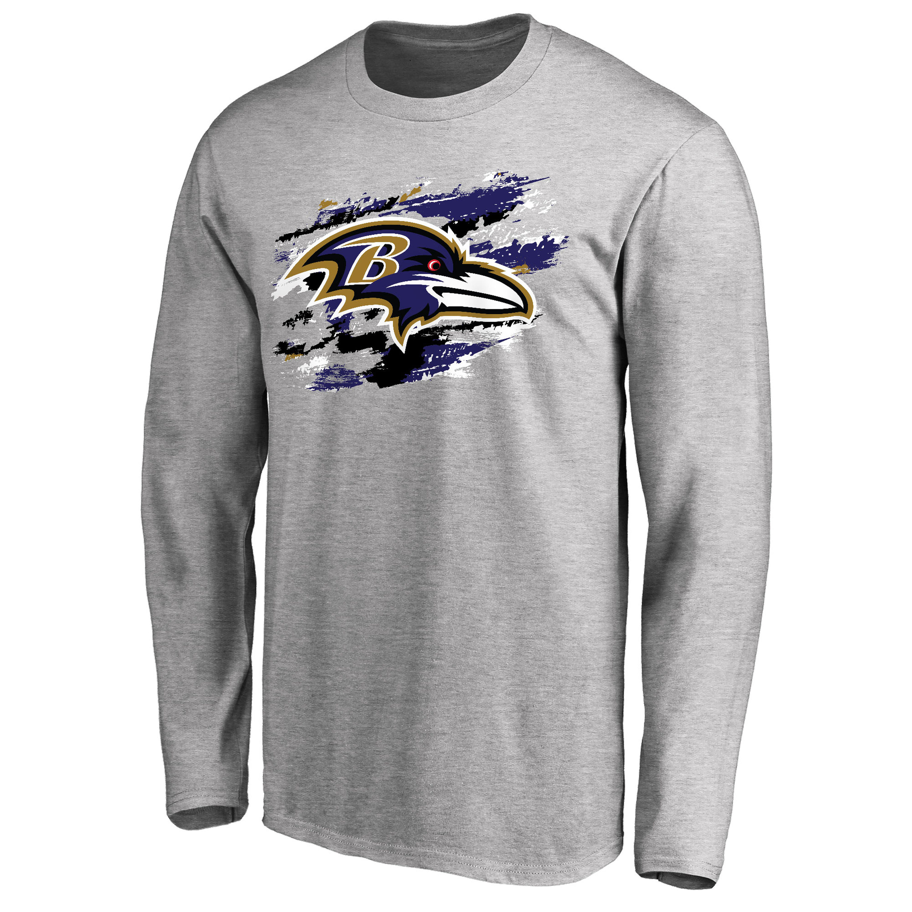 Men's Baltimore Ravens NFL Pro Line Ash True Colors Long Sleeve T-Shirt