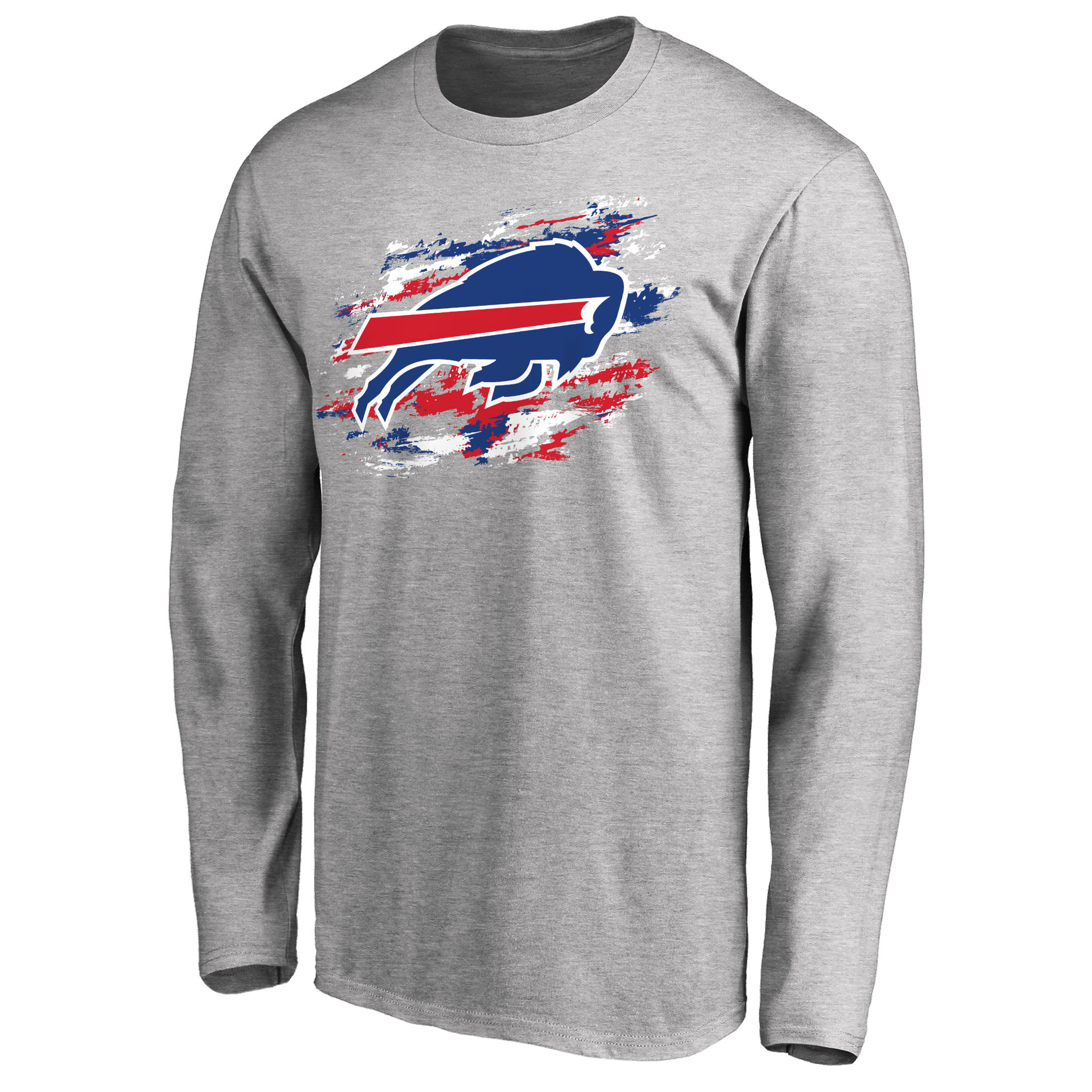 Men's Buffalo Bills NFL Pro Line Ash True Colors Long Sleeve T-Shirt - Click Image to Close