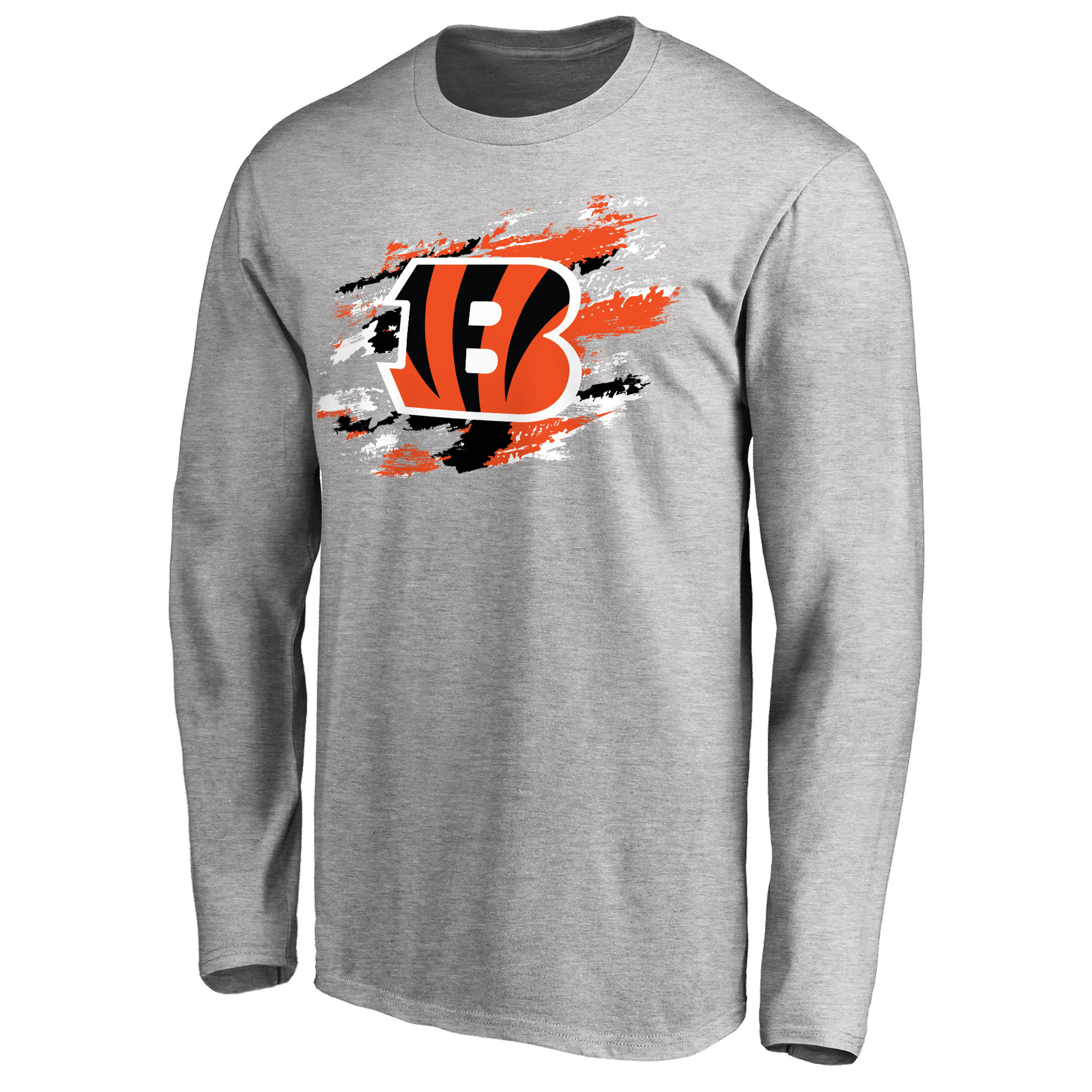 Men's Cincinnati Bengals NFL Pro Line Ash True Colors Long Sleeve T-Shirt - Click Image to Close