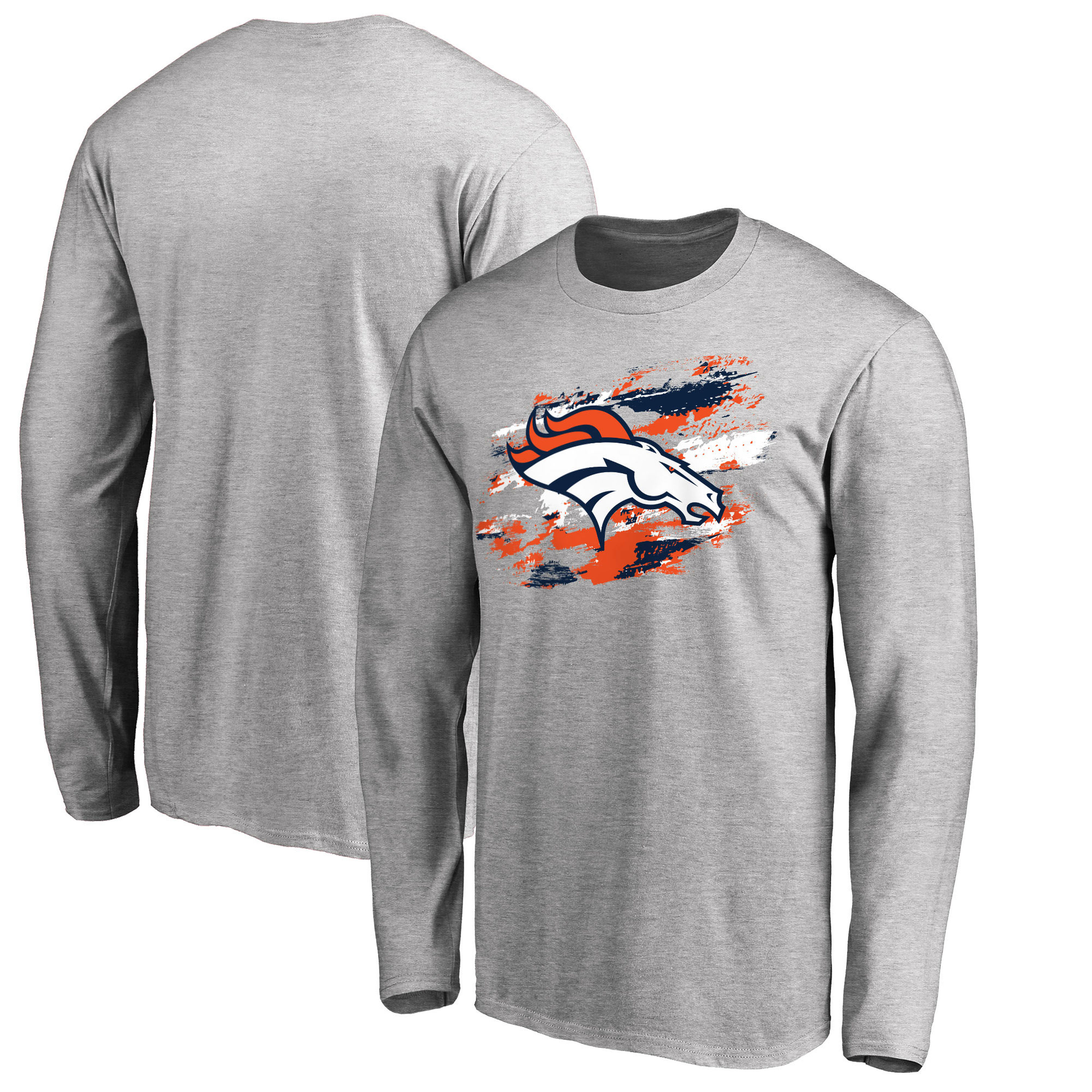 Men's Denver Broncos NFL Pro Line Ash True Colors Long Sleeve T-Shirt