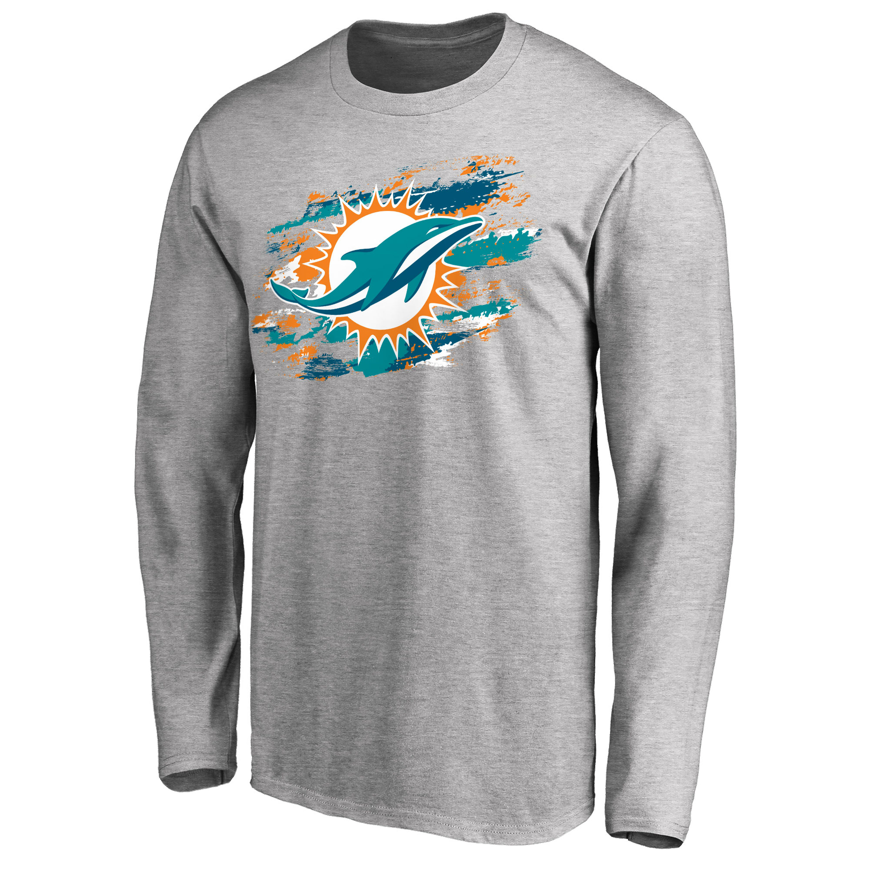 Men's Miami Dolphins NFL Pro Line Ash True Colors Long Sleeve T-Shirt