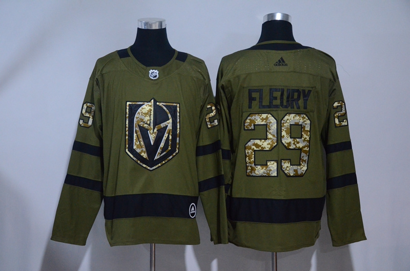 Vegas Golden Knights 29 Marc-Andre Fleury Olive Green Adidas Jersey