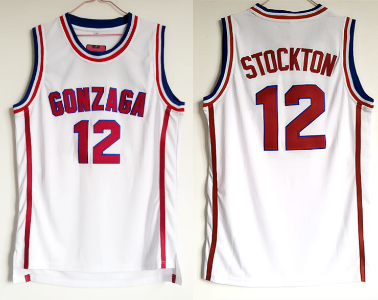 Gonzaga Bulldogs 12 John Stockton White College Basketball Jersey