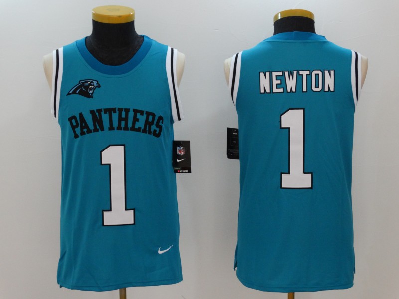 Nike Panthers 1 Cam Newton Blue Color Rush Men's Tank Top
