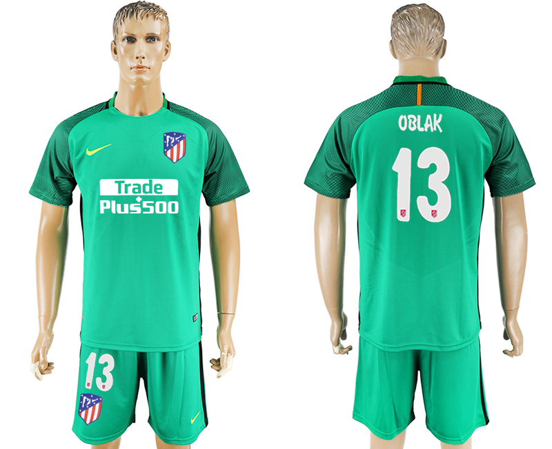 2017-18 Atletico Madrid 13 OBLAK Green Goalkeeper Soccer Jersey