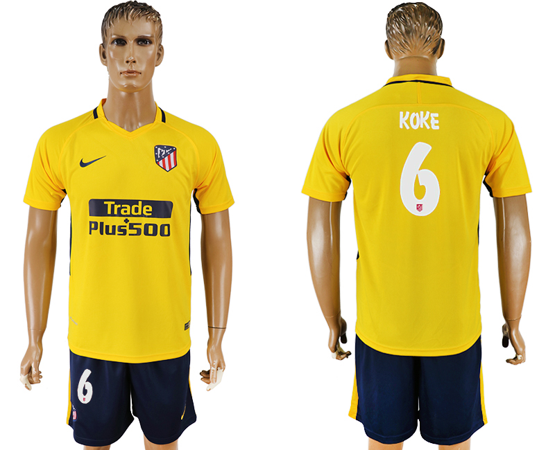 2017-18 Atletico Madrid 6 KOKE Away Soccer Jersey 2017-18 Atletico Madrid 6 KOKE Away Soccer Jersey