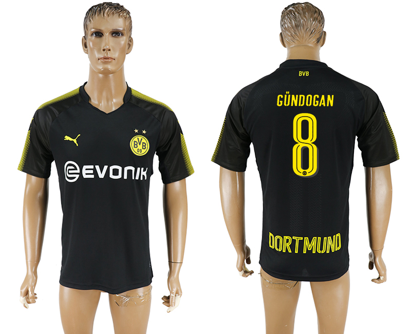 2017-18 Dortmund 8 GUNDOGAN Away Thailand Soccer Jersey