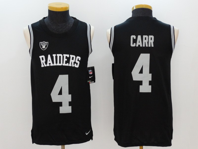 Nike Raiders 4 Derek Carr Black Color Rush Name & Number Tank Top