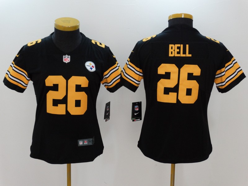 Nike Steelers 26 Le'Veon Bell Black Women Color Rush Limited Jersey