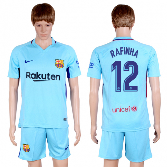 2017-18 Barcelona 12 RAFINHA Away Soccer Jersey