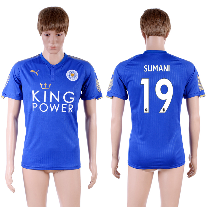 2017-18 Leicester City 19 SLIMANI Home Thailand Soccer Jersey