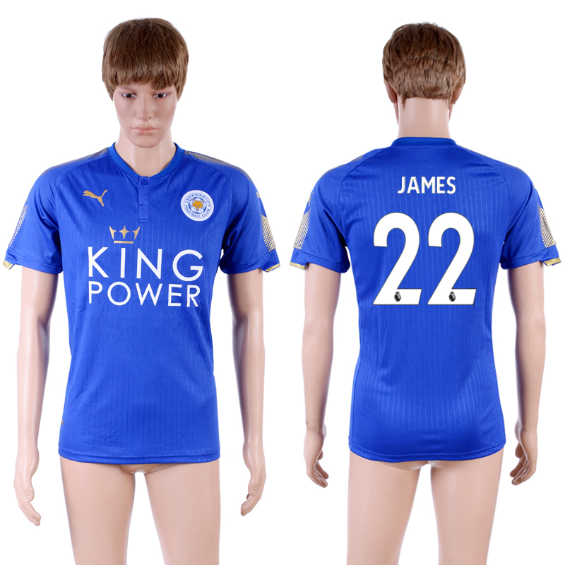 2017-18 Leicester City 22 JAMES Home Thailand Soccer Jersey