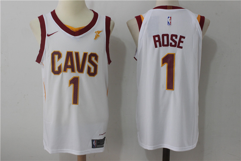 Cavaliers 1 Derrick Rose White Nike Authentic Jersey