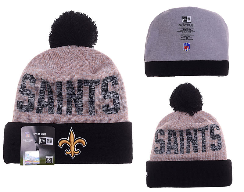 Saints Black Knit Hat YP