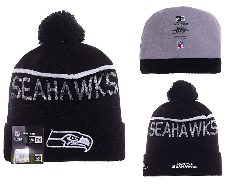 Seahawks Black Knit Hat YP2