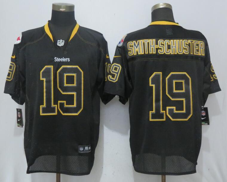 Nike Steelers 19 JuJu Smith-Schuster Lights Out Black Elite Jersey - Click Image to Close