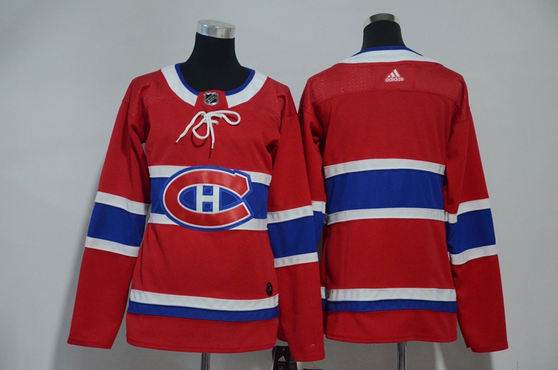 Canadiens Blank Red Women Adidas Jersey - Click Image to Close