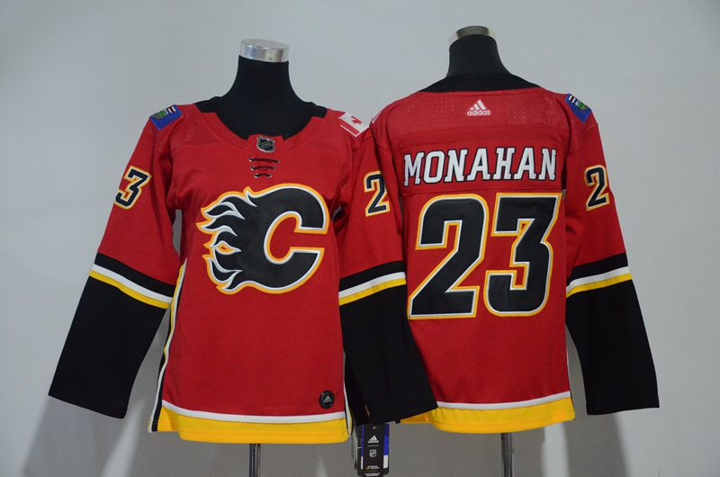 Flames 23 Sean Monahan Red Youth Adidas Jersey