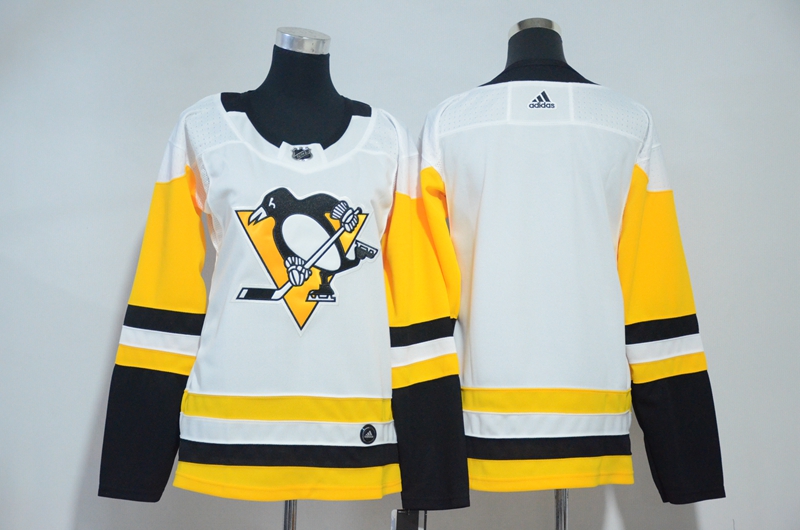 Penguins Blank White Youth Adidas Jersey