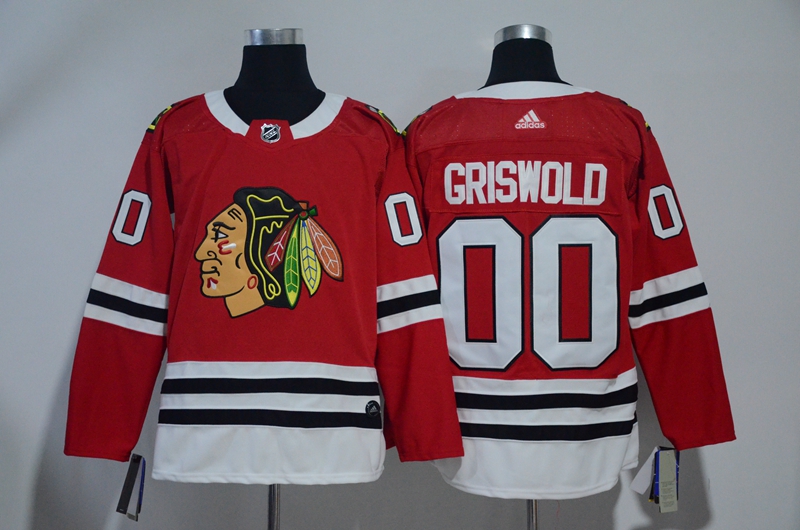 Blackhawks 00 Clark Griswold Red Adidas Jersey