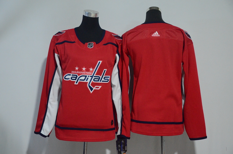 Capitals Blank Red Women Adidas Jersey