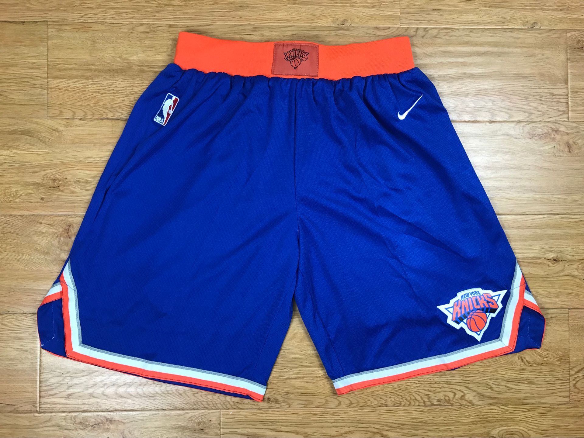 Knicks Blue Nike Authentic Shorts - Click Image to Close