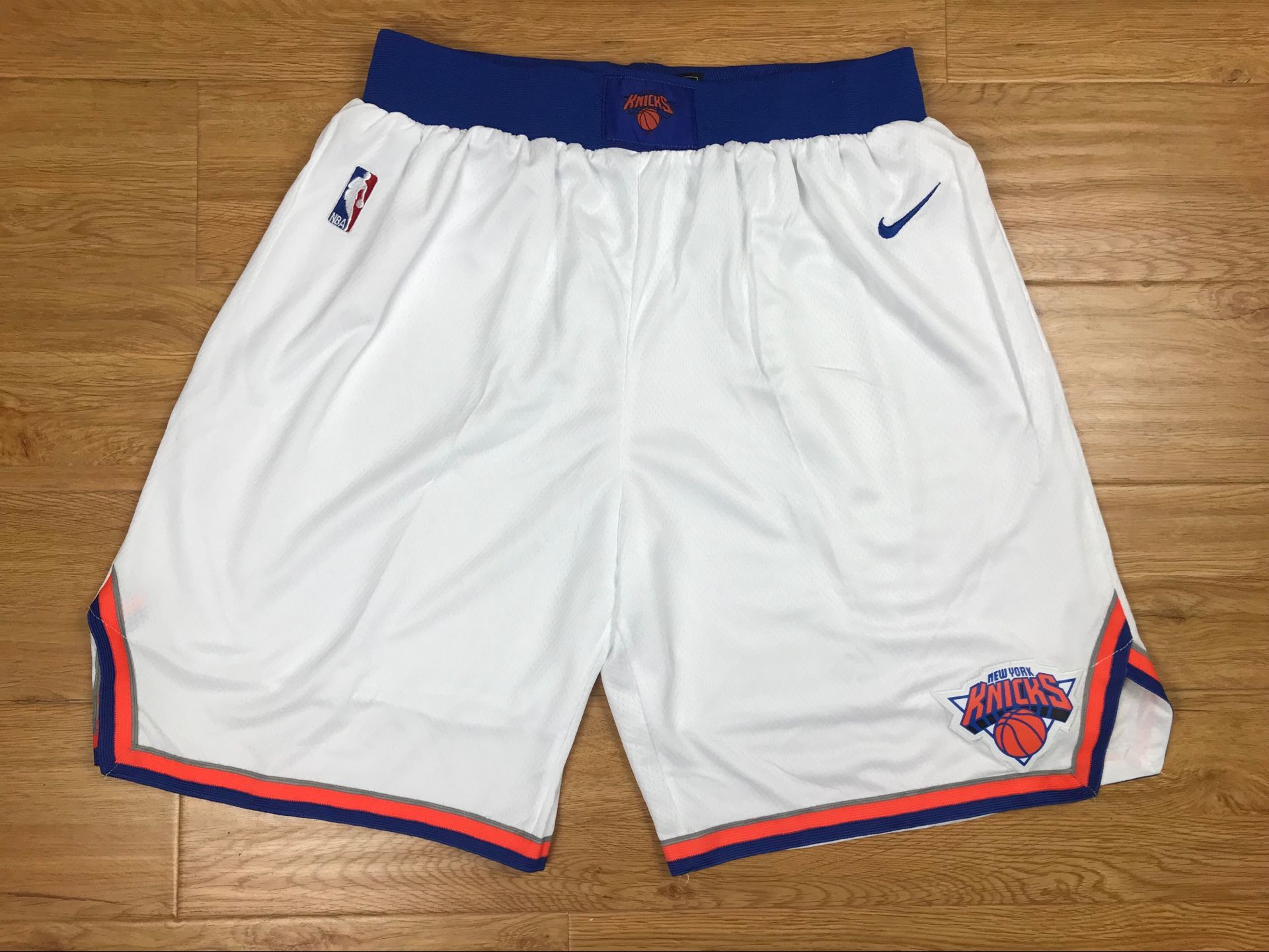 Knicks White Nike Authentic Shorts - Click Image to Close