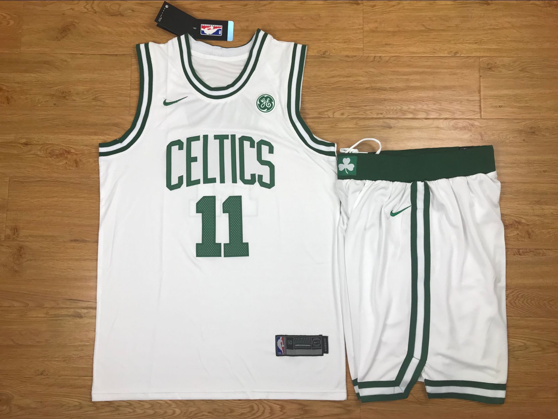 Celtics 11 Kyrie Irving White Nike Swingman Jersey(With Shorts)