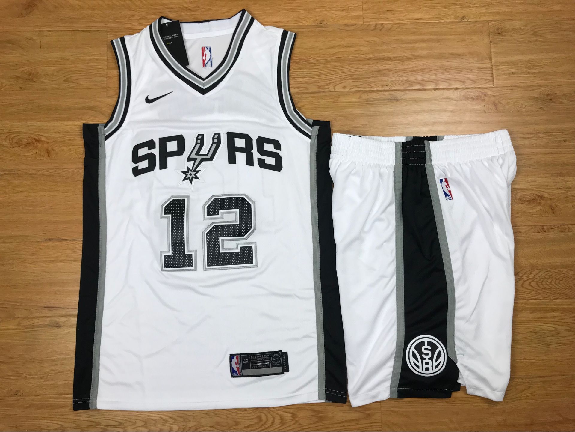 Spurs 12 Lamarcus Aldridge White Nike Swingman Jersey(With Shorts)
