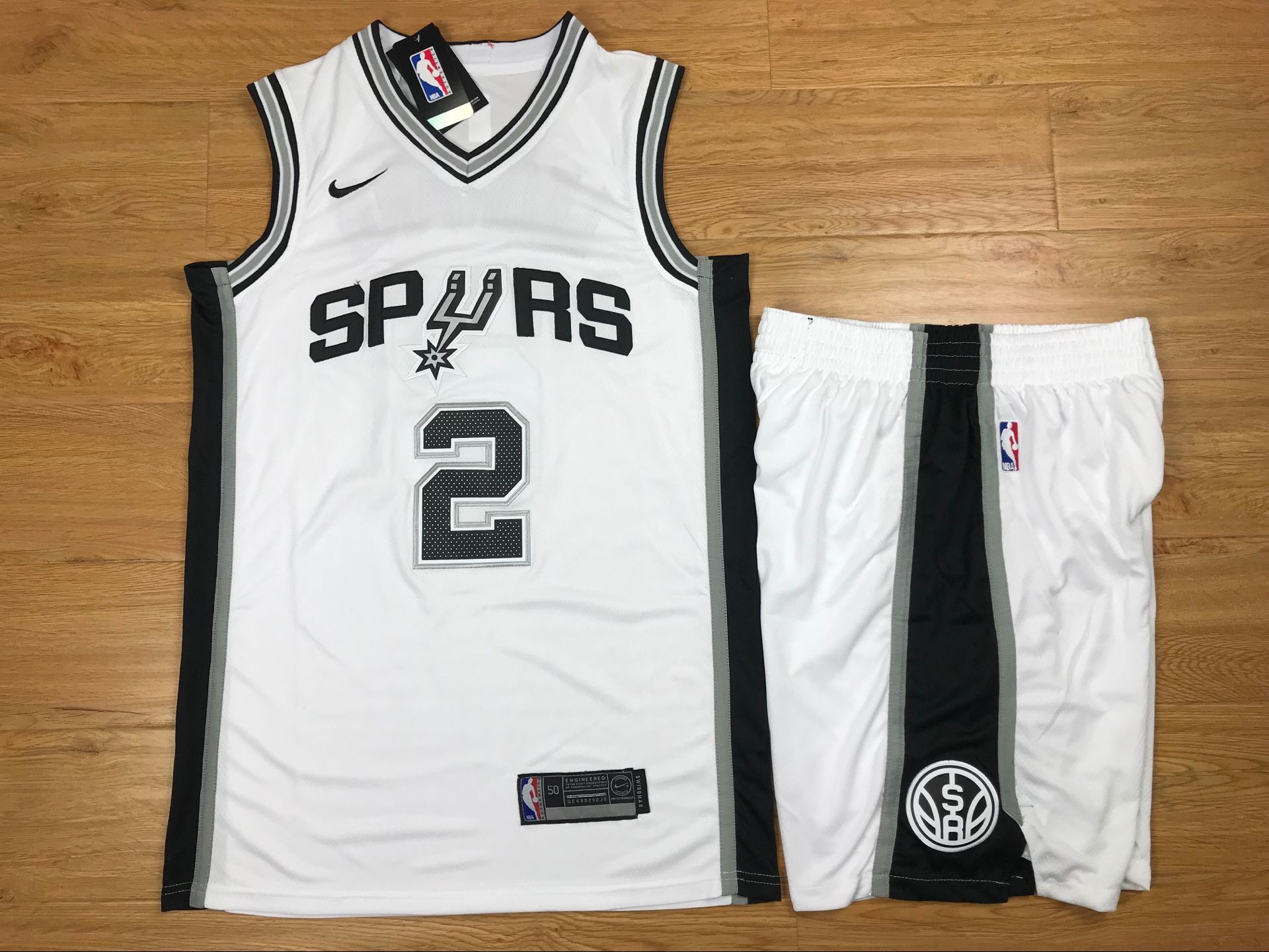 Spurs 2 Kawhi Leonard White Nike Swingman Jersey(With Shorts)