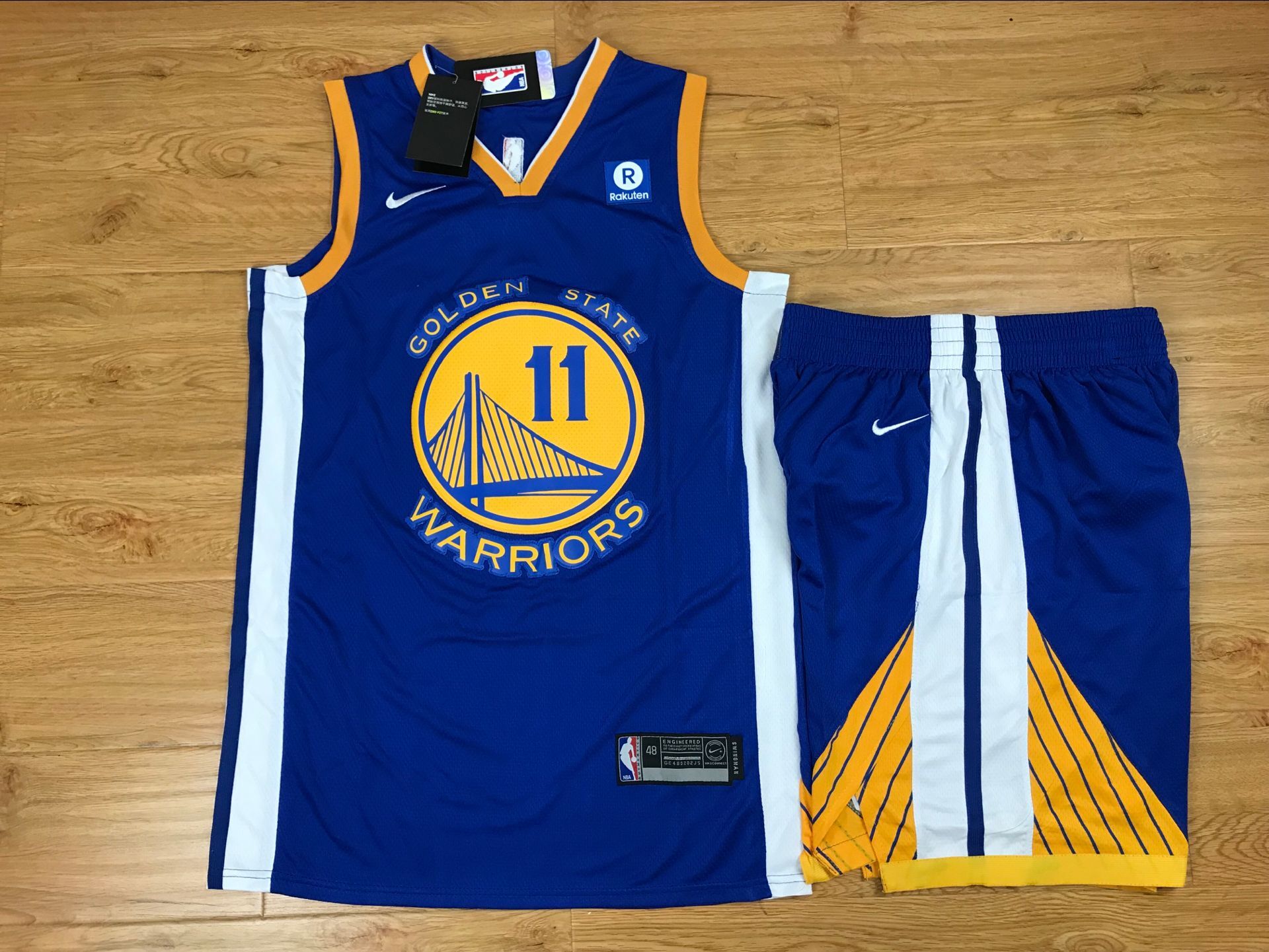 Warriors 11 Klay Thompson Blue Nike Swingman Jersey(With Shorts) - Click Image to Close