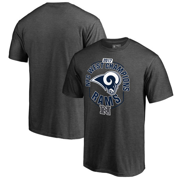 Los Angeles Rams Fanatics Branded 2017 NFC West Division Champions Big & Tall T Shirt Heather Gray