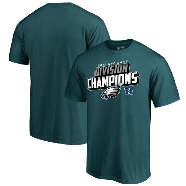 Philadelphia Eagles NFL Pro Line by Fanatics Branded 2017 NFC East Division Champions T Shirt Midnight Green