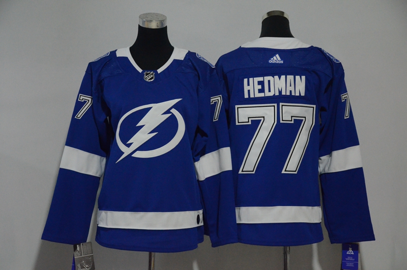 Lightning 77 Victor Hedman Blue Women Adidas Jersey