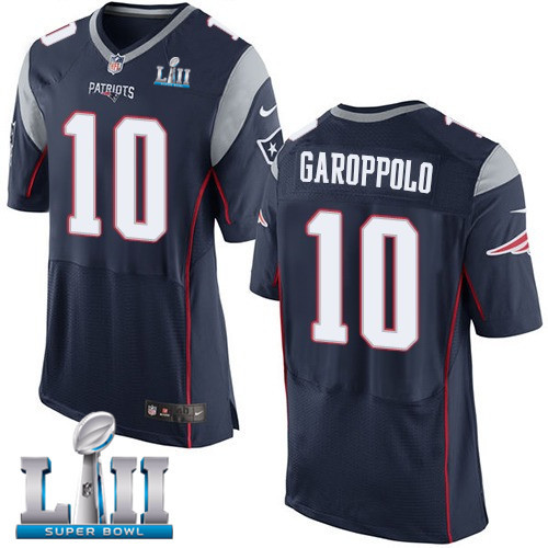 Nike Patriots 10 Jimmy Garoppolo Navy 2018 Super Bowl LII Elite Jersey
