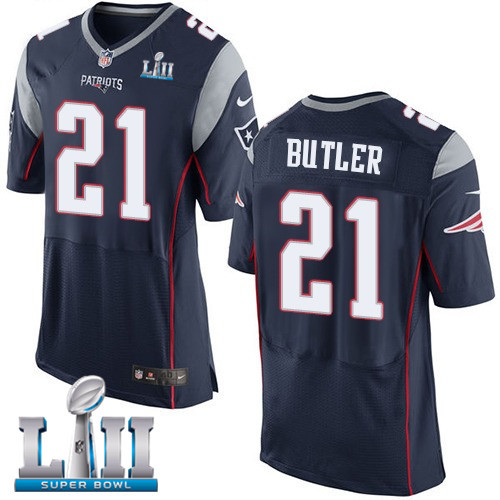 Nike Patriots 21 Malcolm Butler Navy 2018 Super Bowl LII Elite Jersey