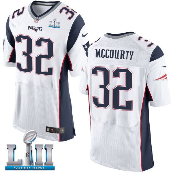 Nike Patriots 32 Devin McCourty White 2018 Super Bowl LII Elite Jersey