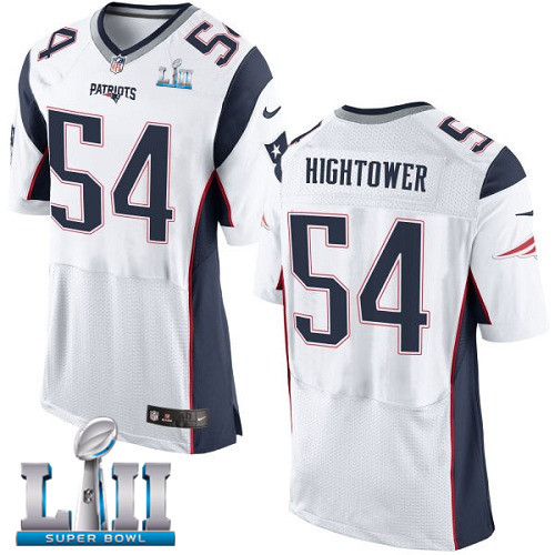 Nike Patriots 54 Dont'a Hightower White 2018 Super Bowl LII Elite Jersey
