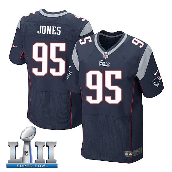 Nike Patriots 95 Chandler Jones Navy 2018 Super Bowl LII Elite Jersey