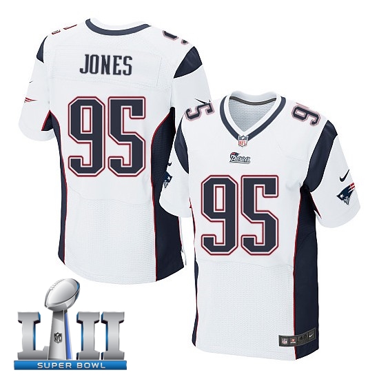 Nike Patriots 95 Chandler Jones White 2018 Super Bowl LII Elite Jersey