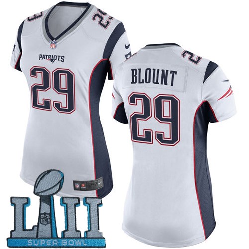 Nike Patriots 29 LeGarrette Blount White Women 2018 Super Bowl LII Game Jersey