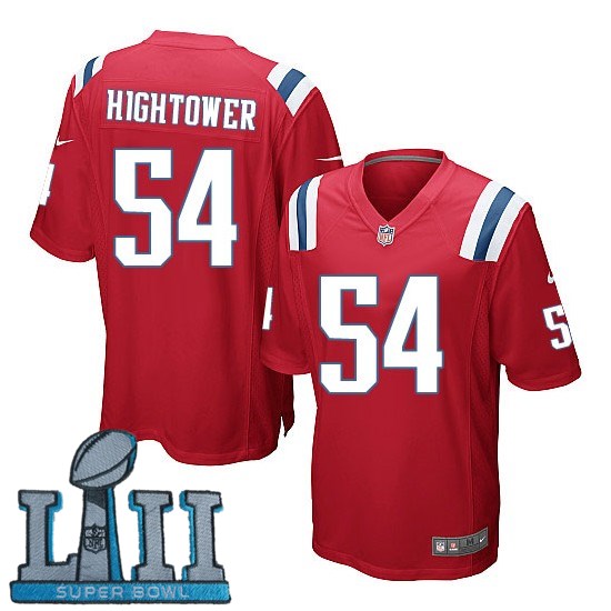 Nike Patriots 54 Dont'a Hightower Red Youth 2018 Super Bowl LII Game Jersey