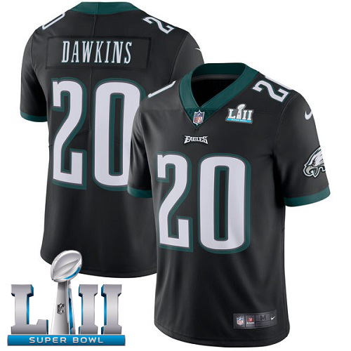 Nike Eagles 20 Brian Dawkins Black 2018 Super Bowl LII Youth Vapor Untouchable Player Limited Jersey